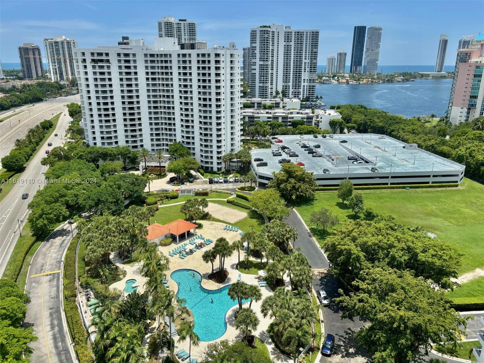 a view of a city with tall buildings