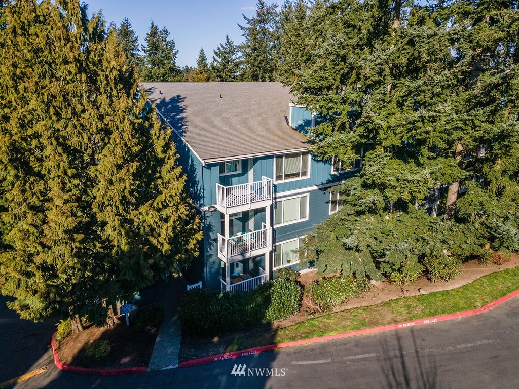 an aerial view of a house