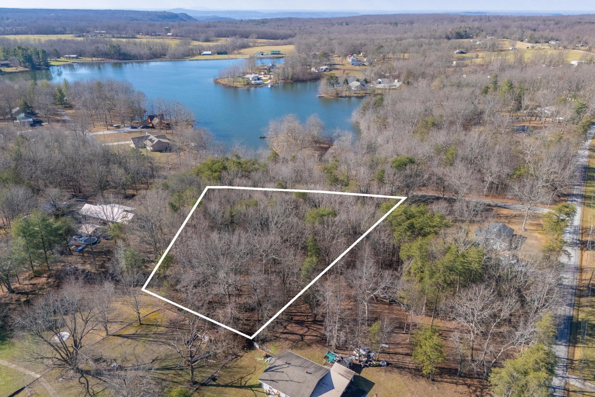 an aerial view of multiple house