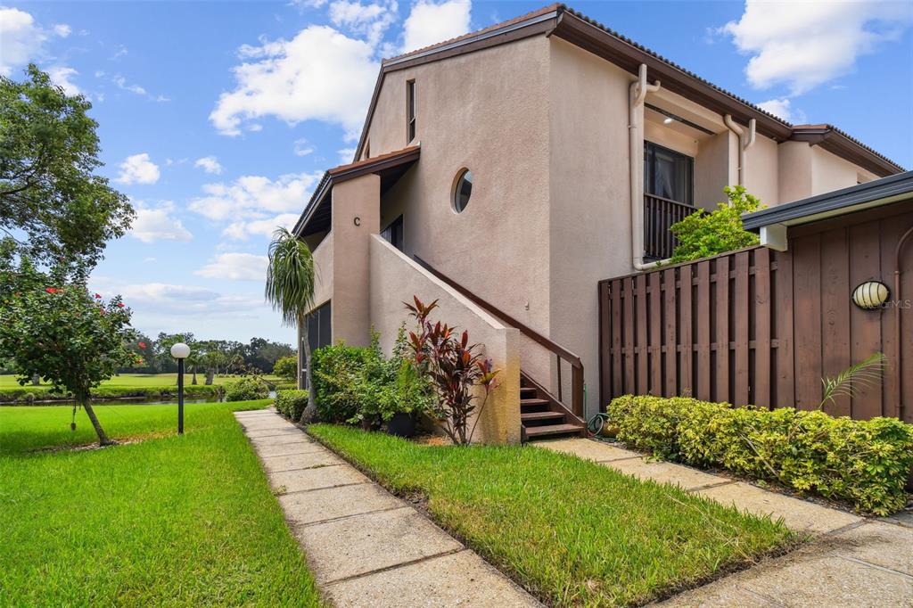 a front view of a house having yard