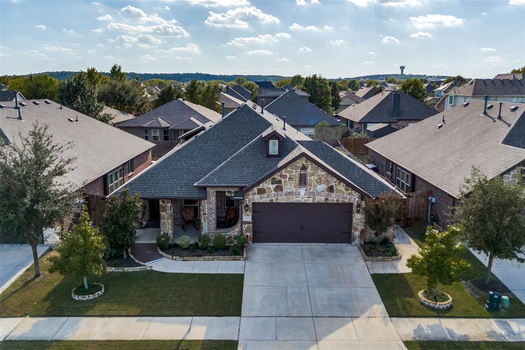 an aerial view of a house