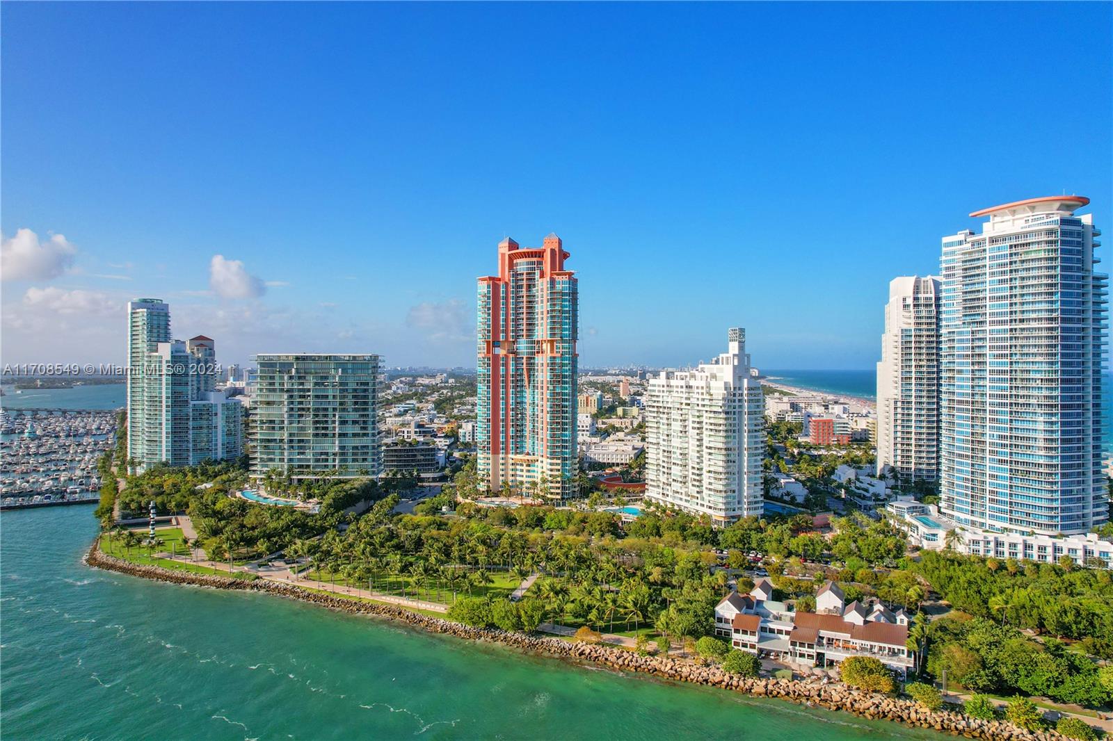 a view of a city with tall buildings