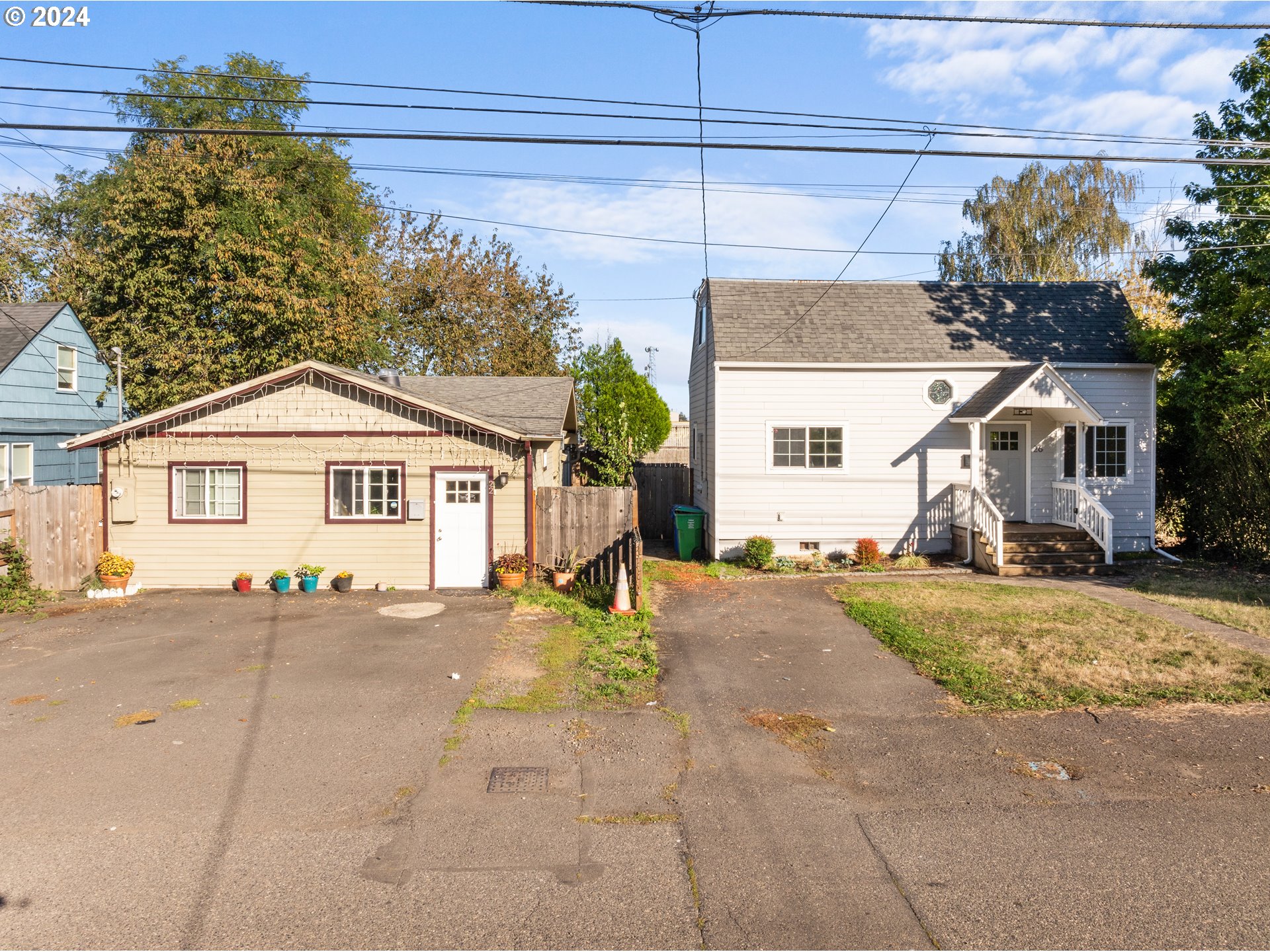 a view of a house with a patio