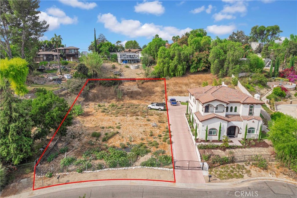 an aerial view of a house