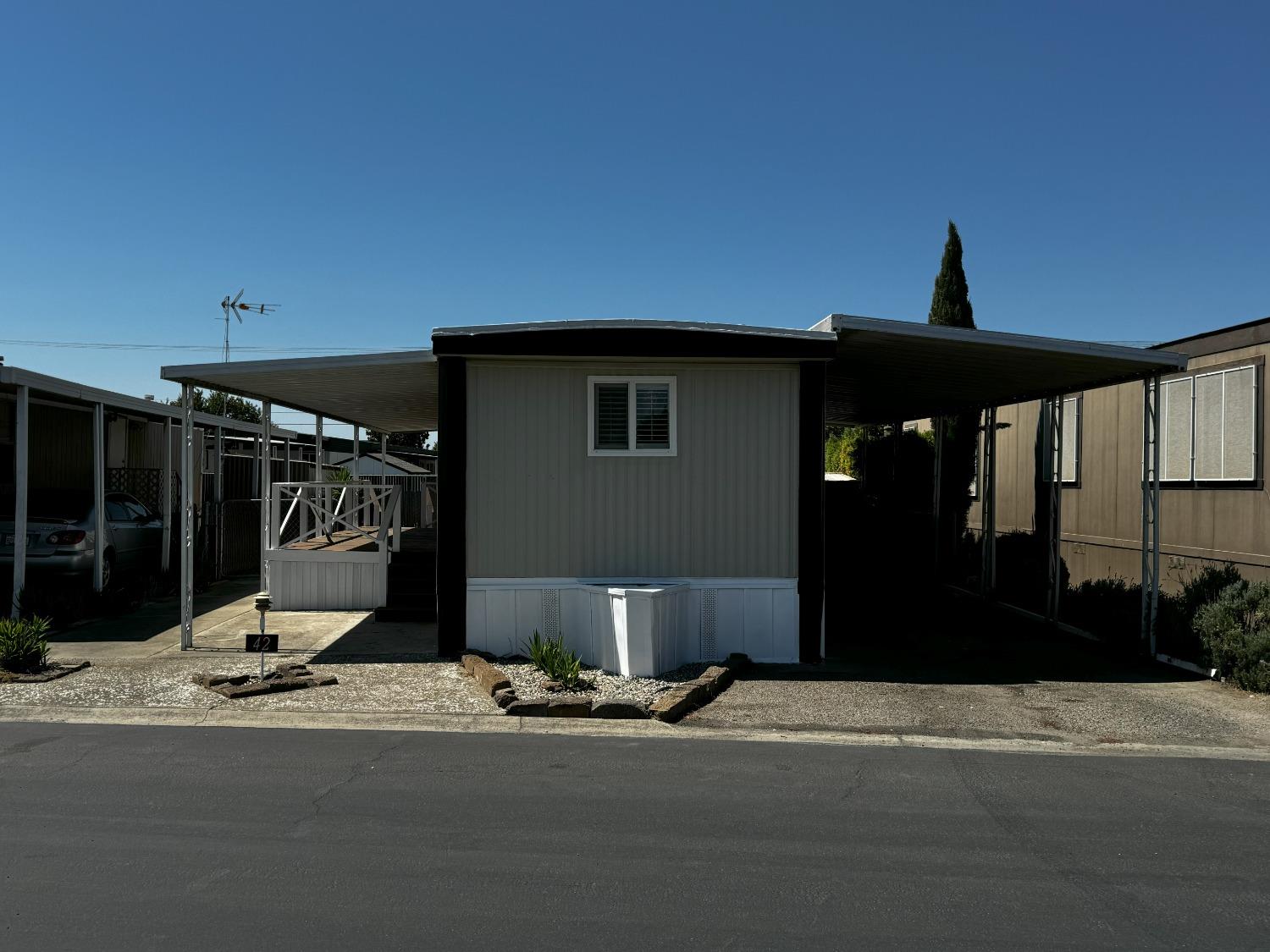 a view of a house with a patio