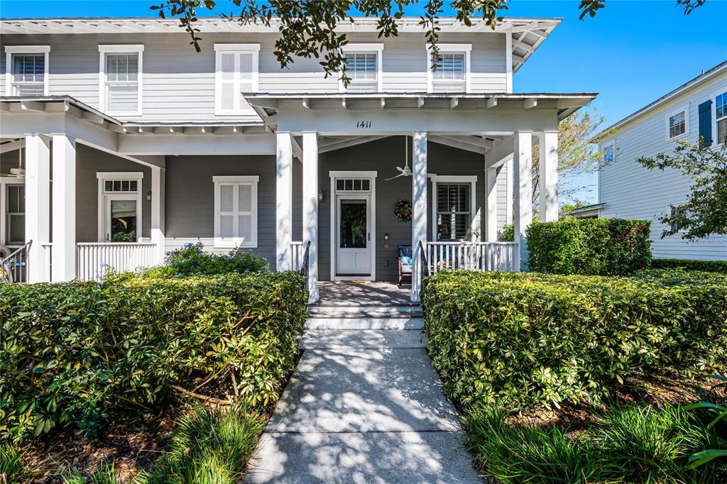 front view of a house with a yard