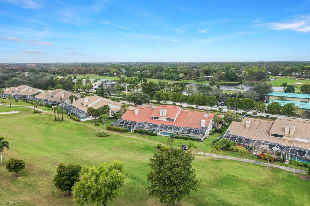 an aerial view of a house with a garden