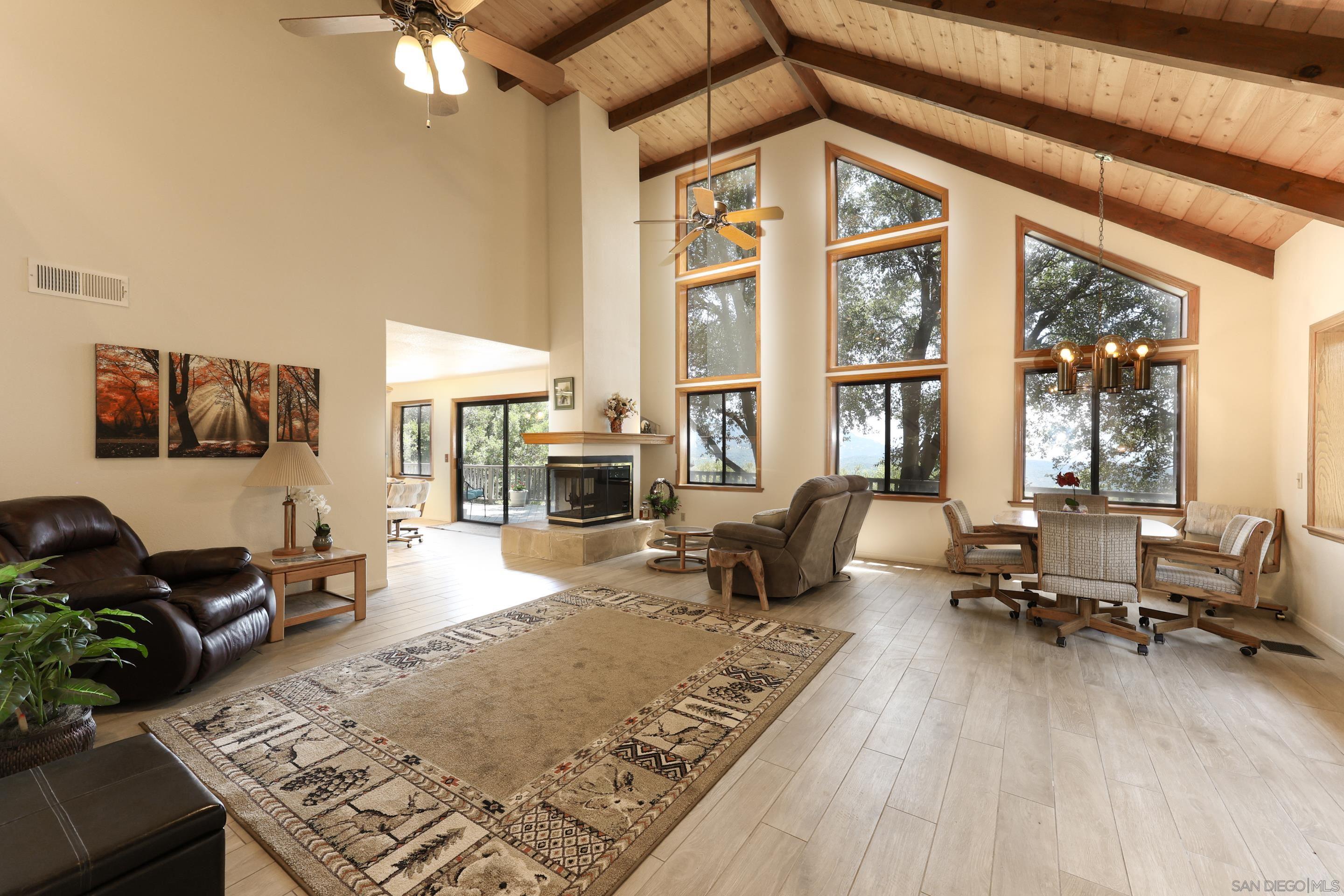 a living room with furniture