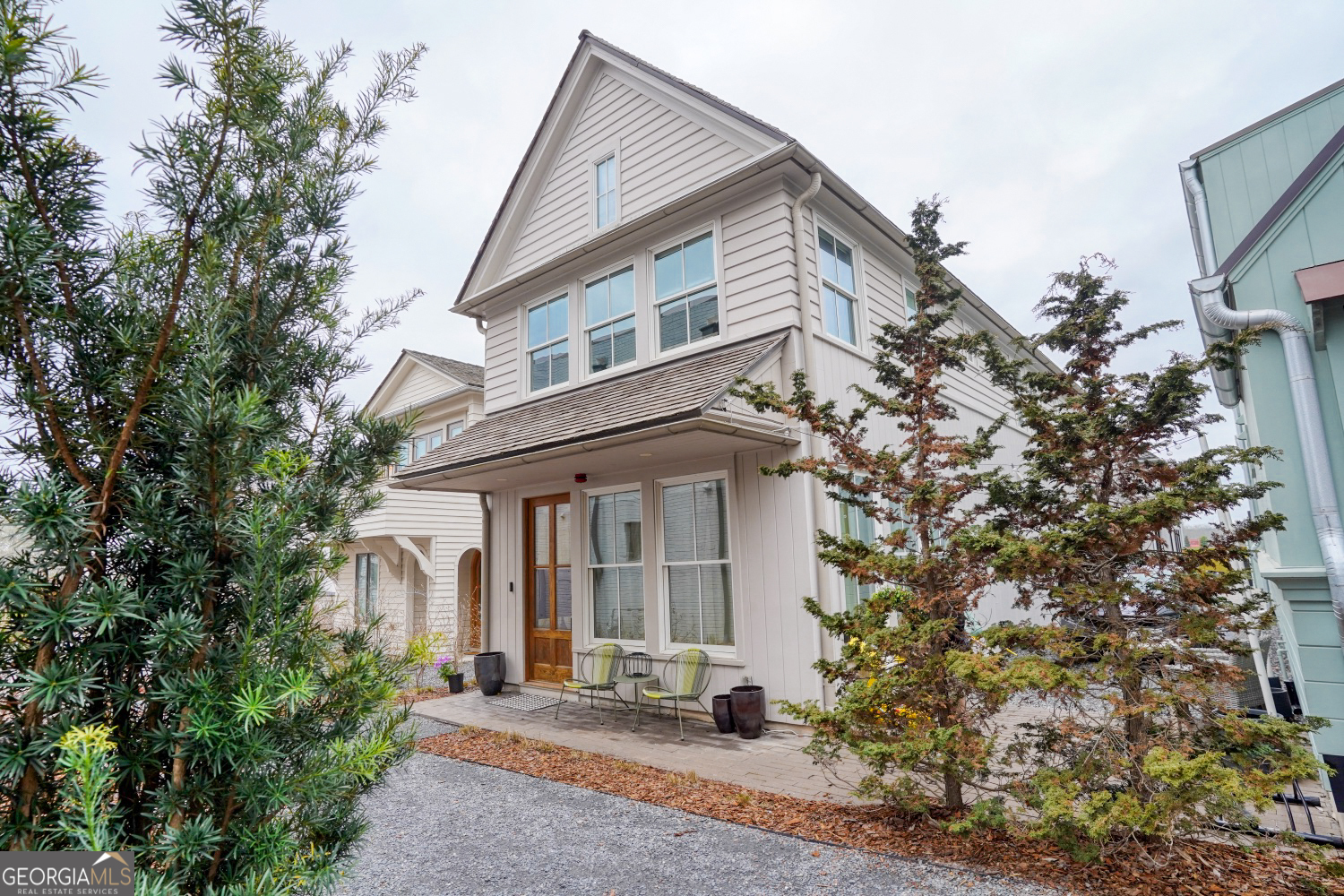 front view of a house with a yard