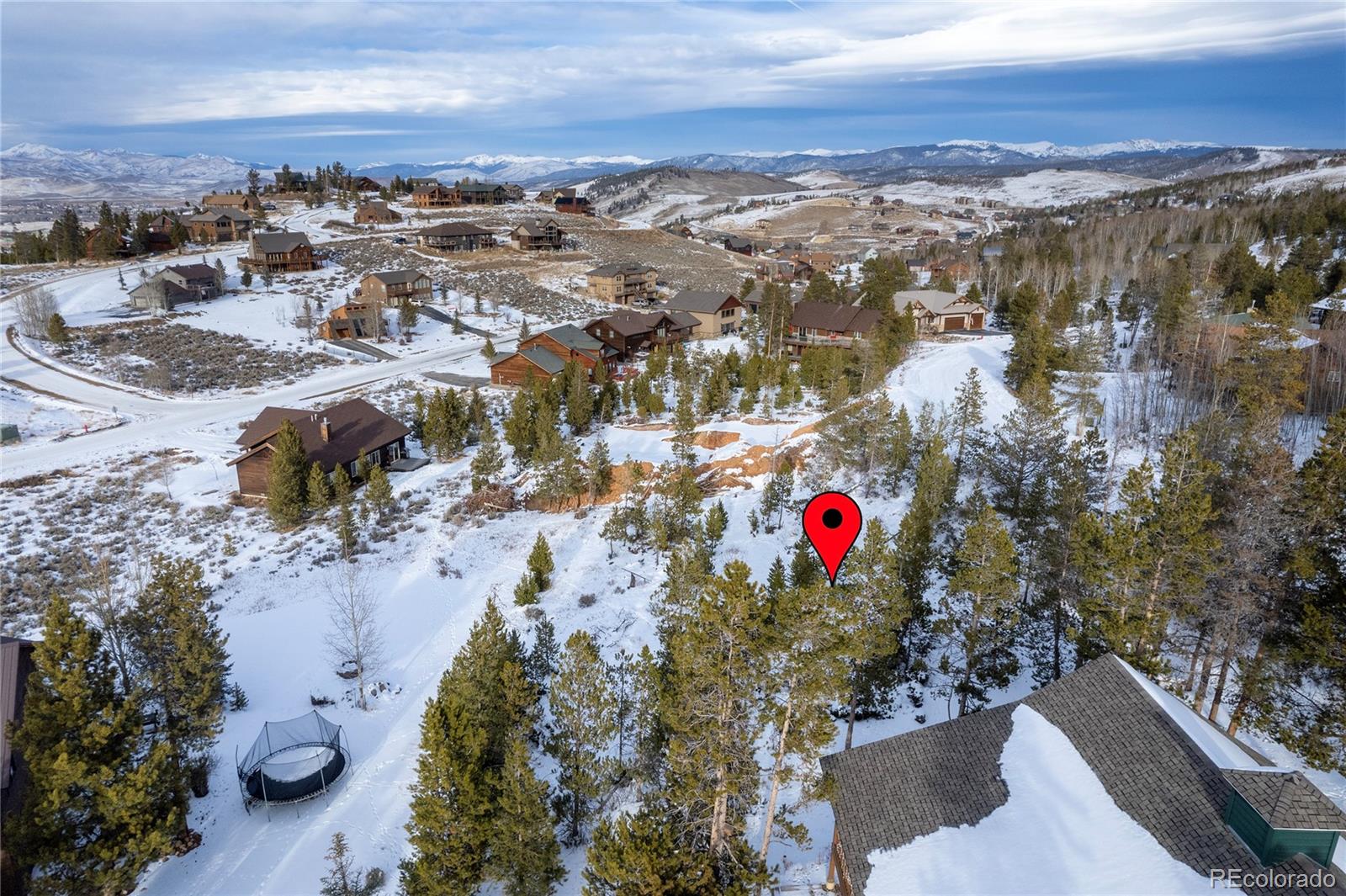 an aerial view of city and outdoor space