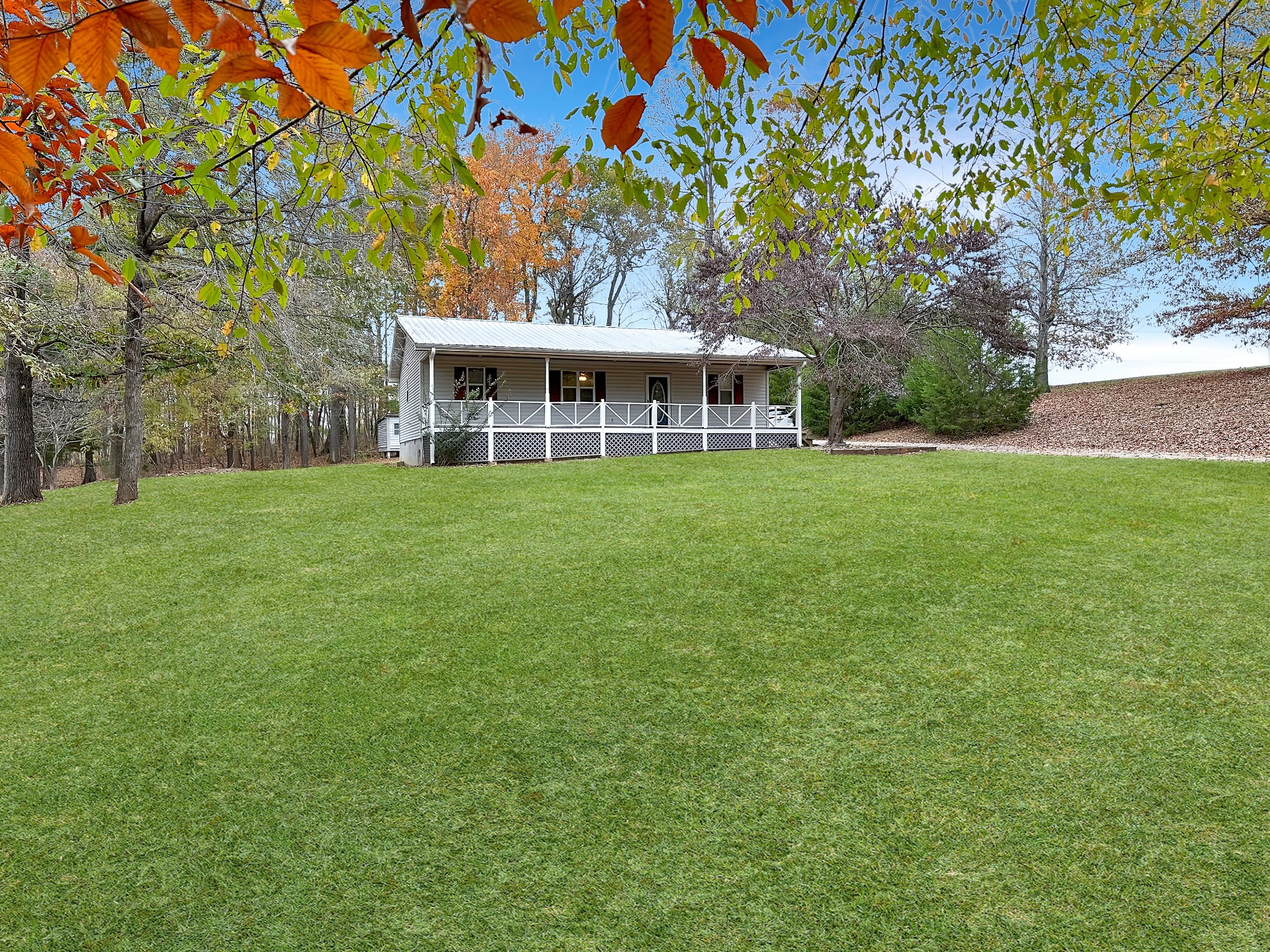 a house view with a garden space