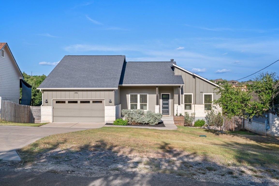 Beautiful front of home with driveway and 2 car garage