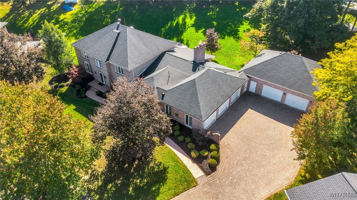 Overhead view. Showing both 3 car garages!