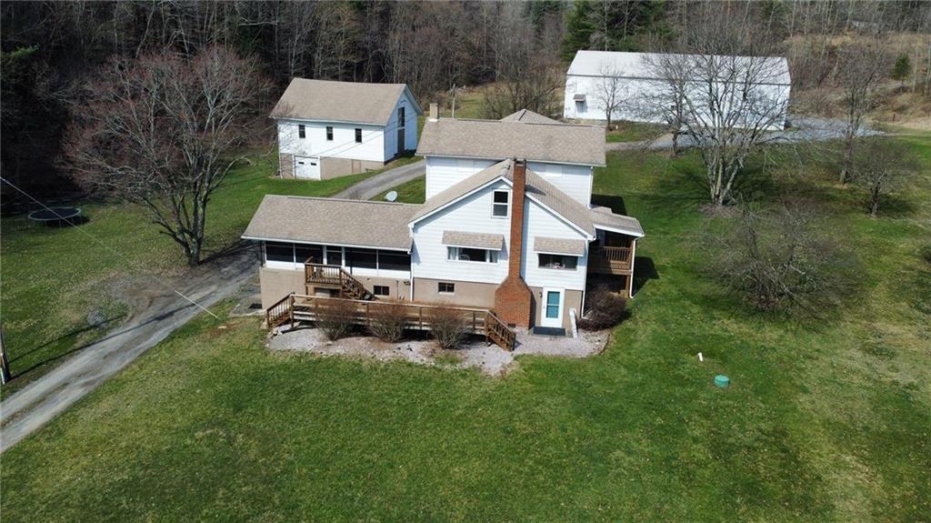 an aerial view of a house