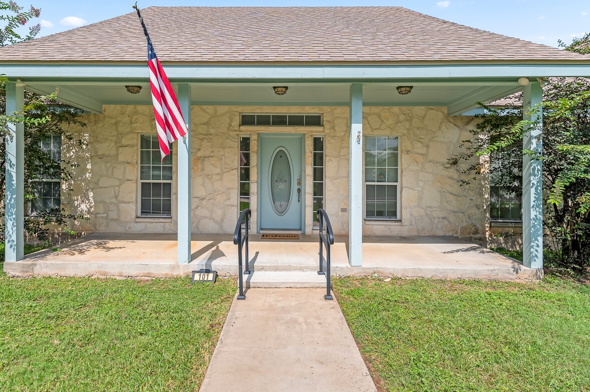 a view of a house with a porch