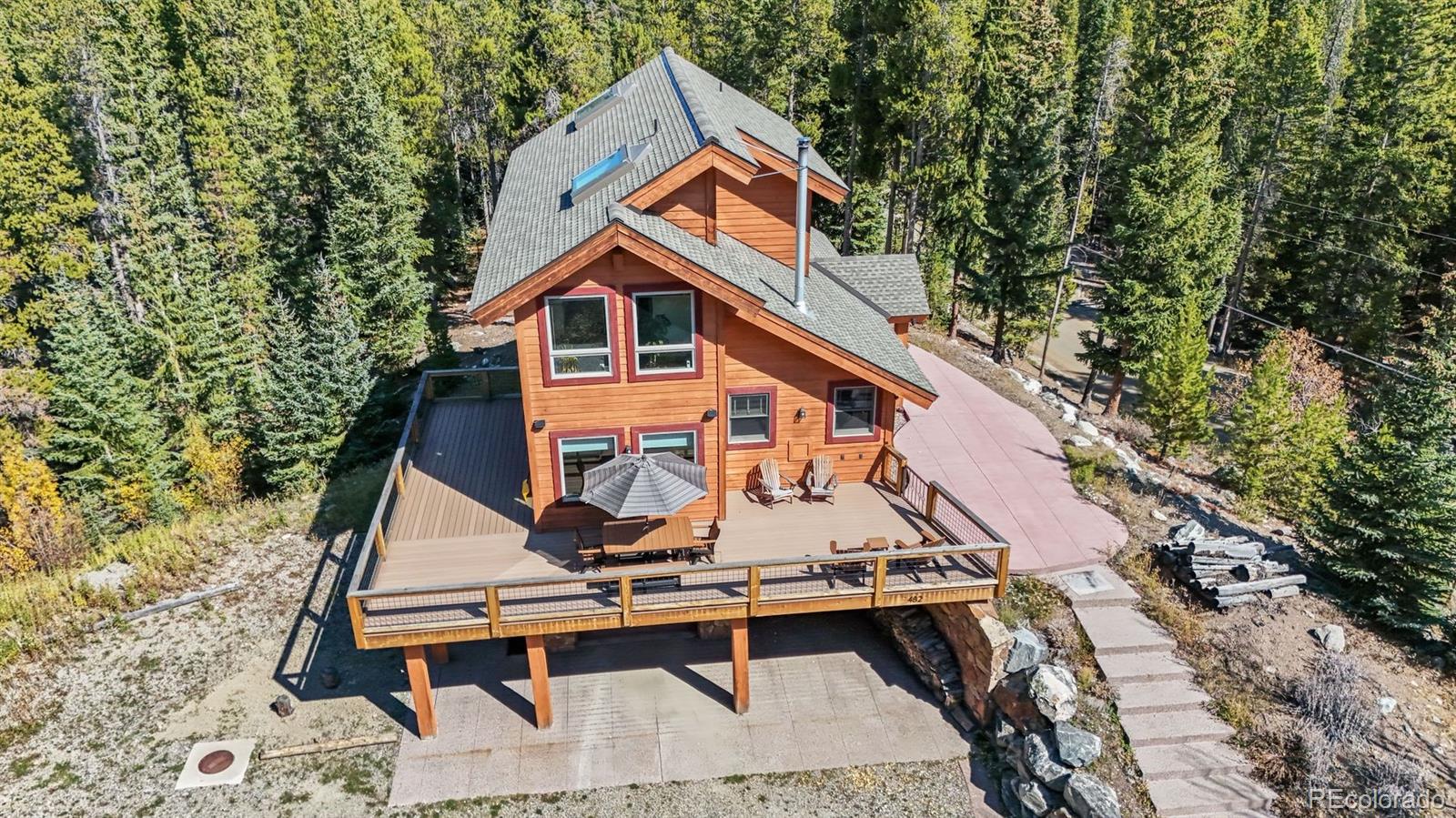 a house with trees in front of it