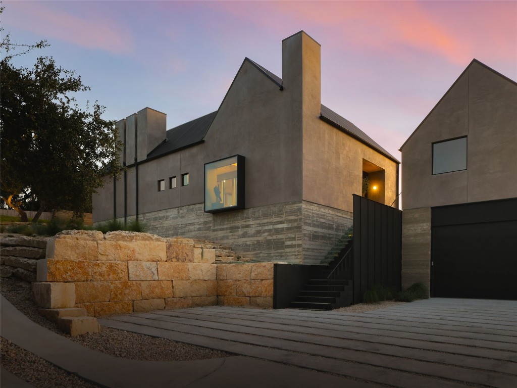 a view of a house with many windows