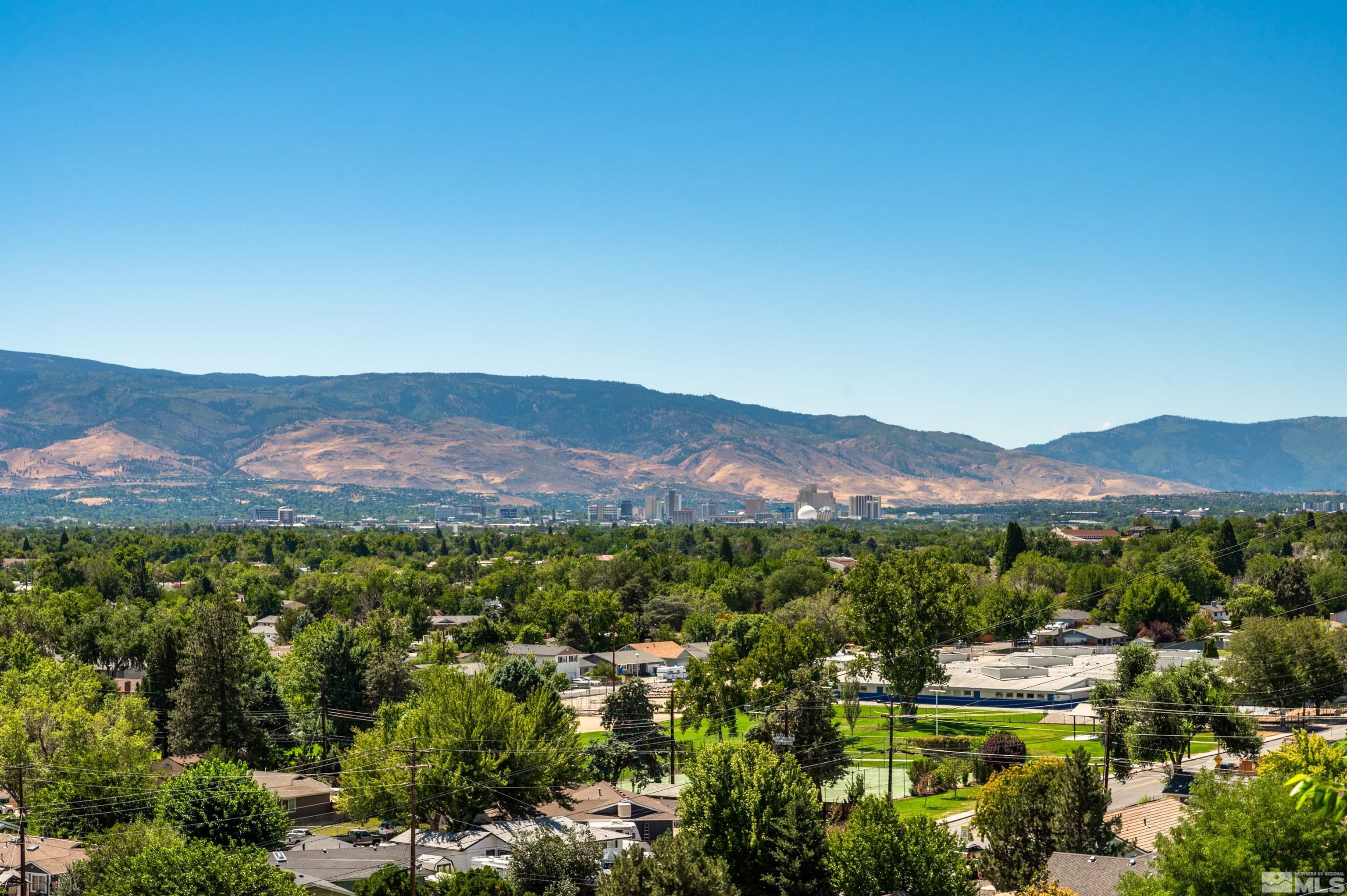 a view of city and mountain