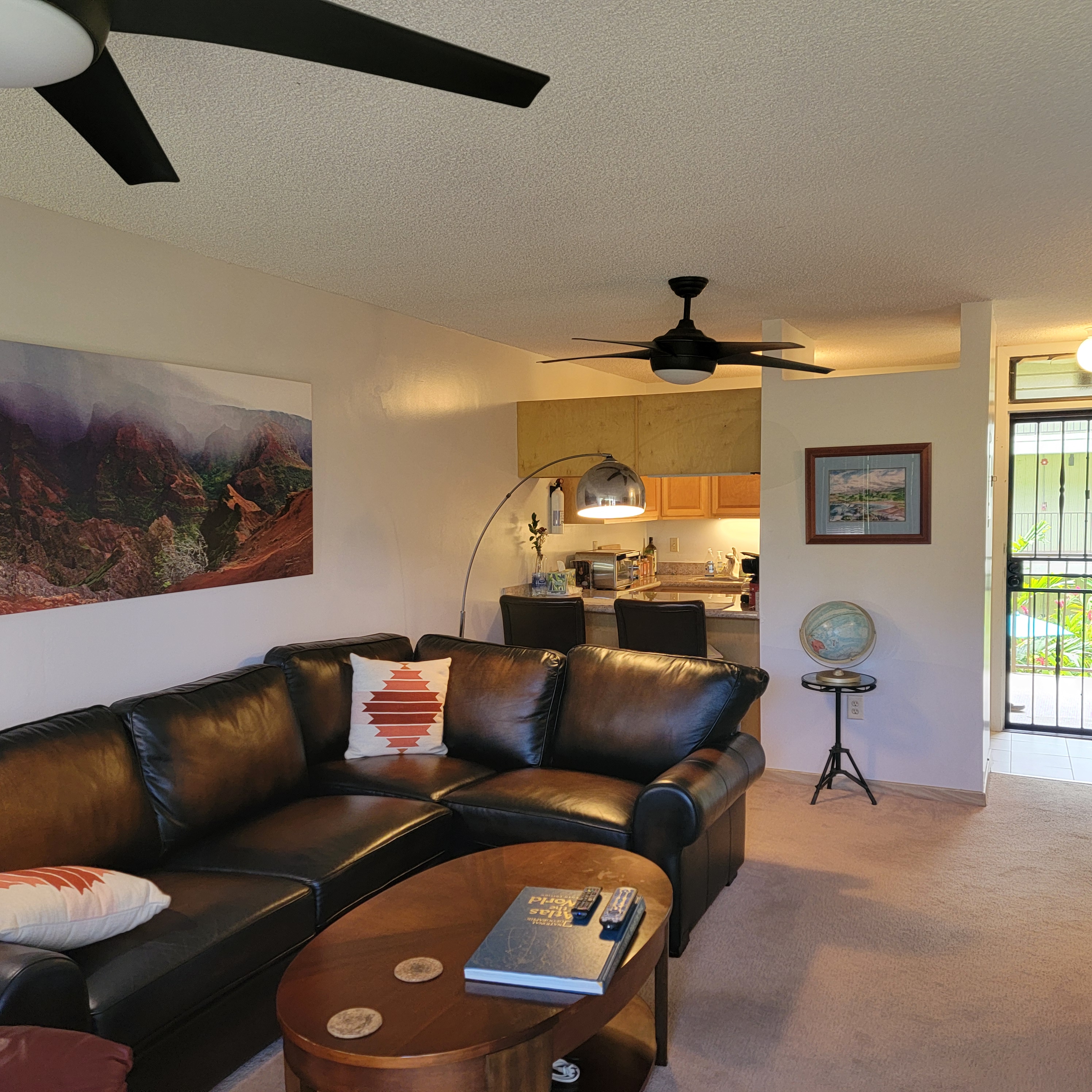 a living room with furniture and window