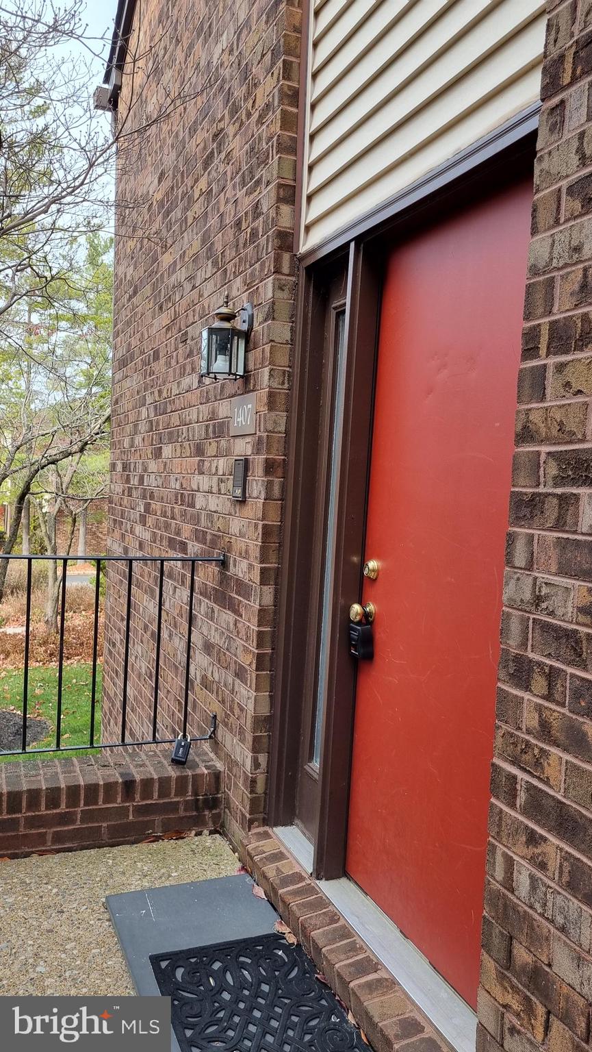 a view of a wooden door