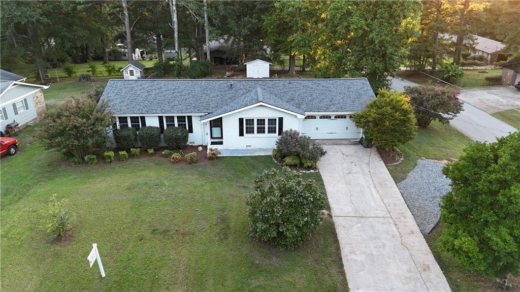 a aerial view of a house