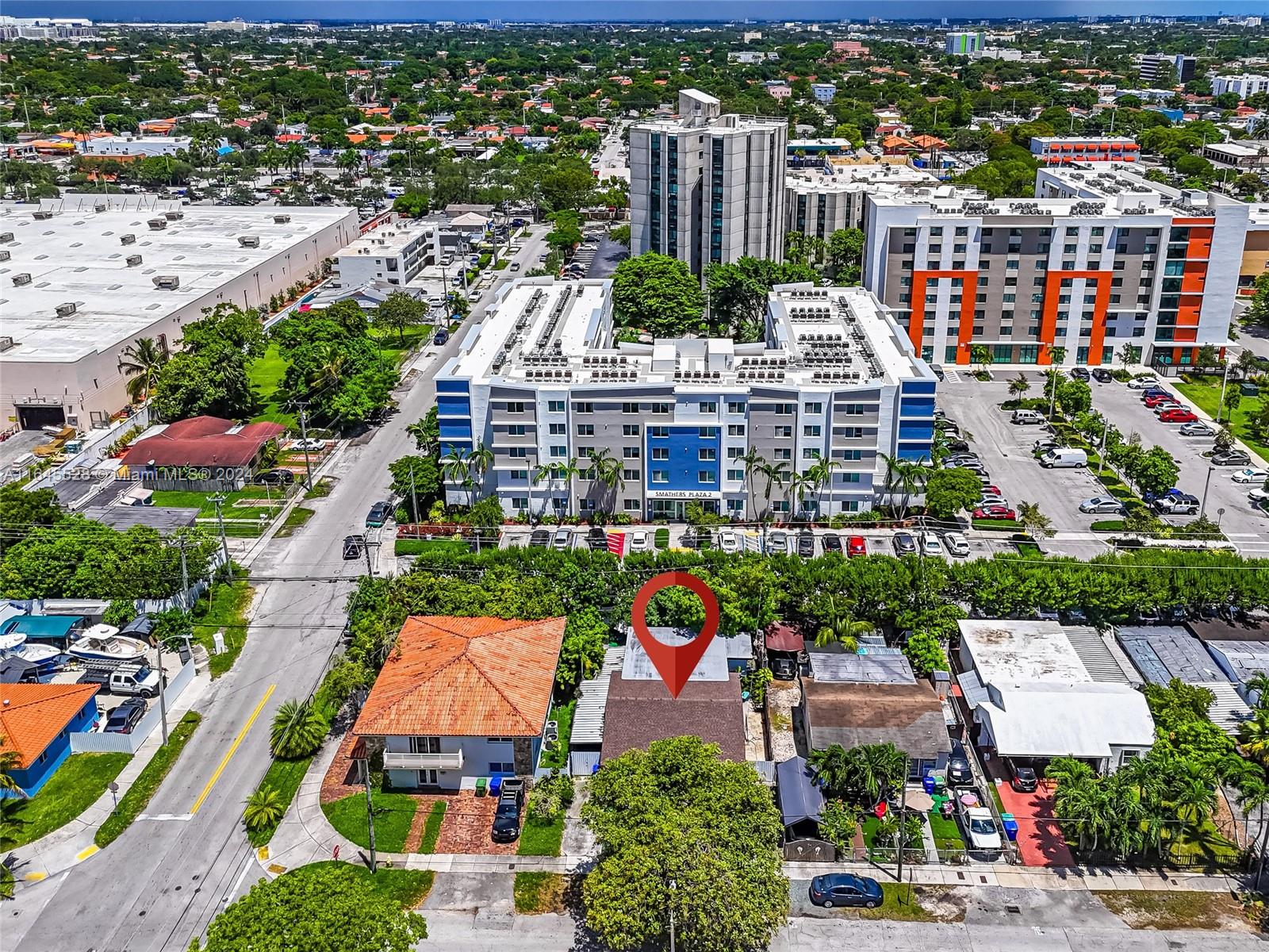 an aerial view of a city