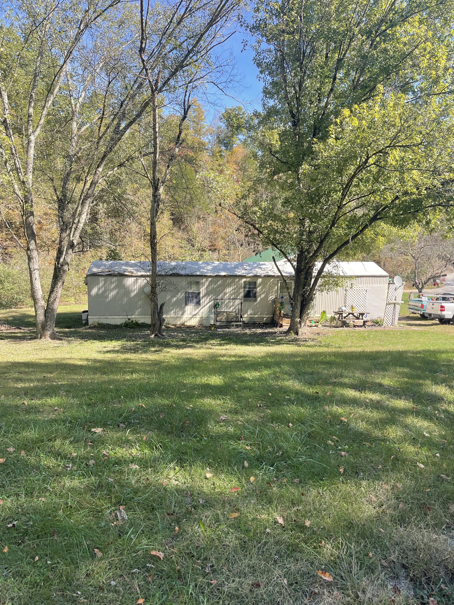 a view of yard with trees