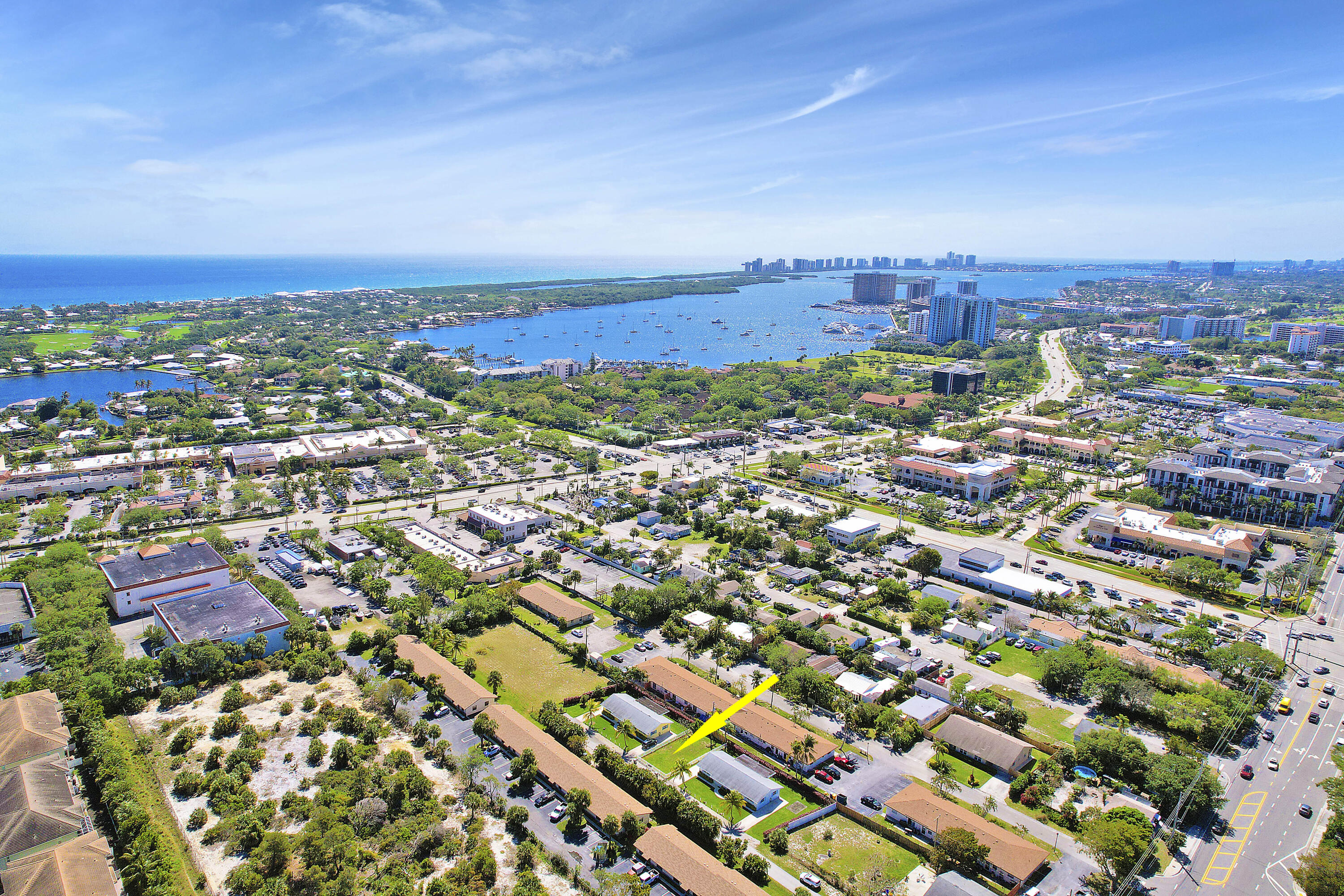 an aerial view of a city