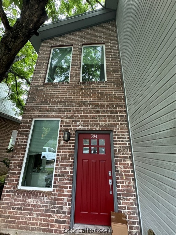 a view of front door of house