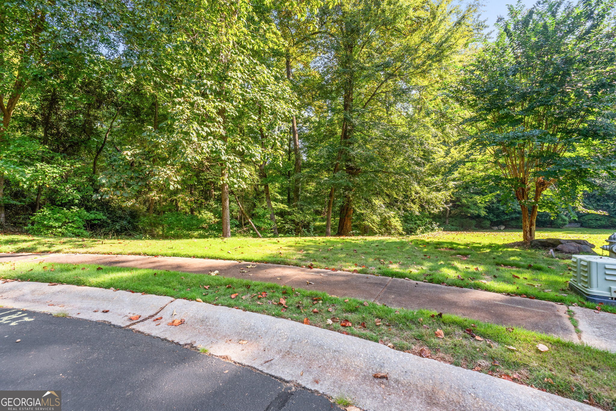 a view of a yard with an outdoor space