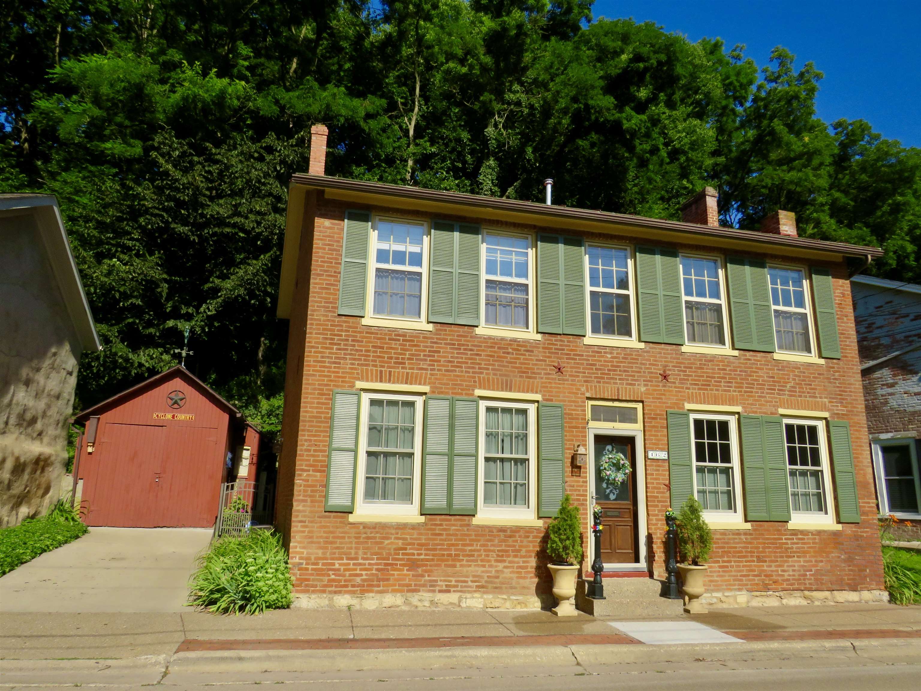 a front view of a house