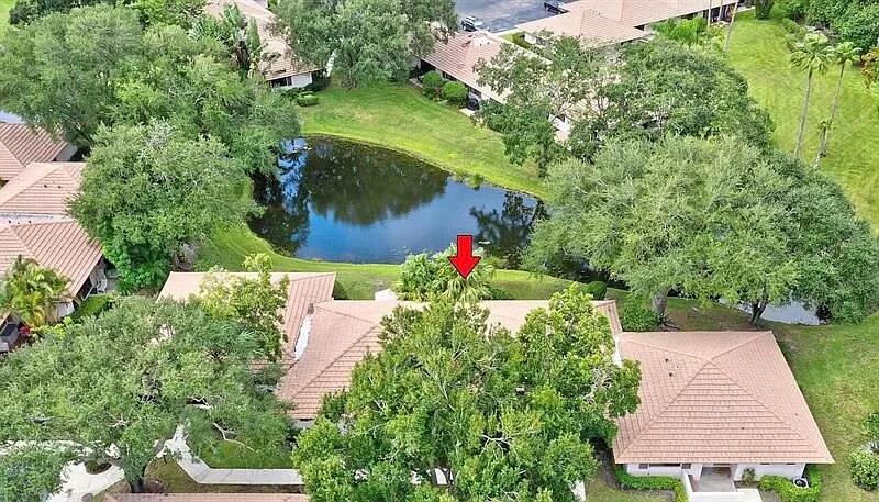 an aerial view of a house