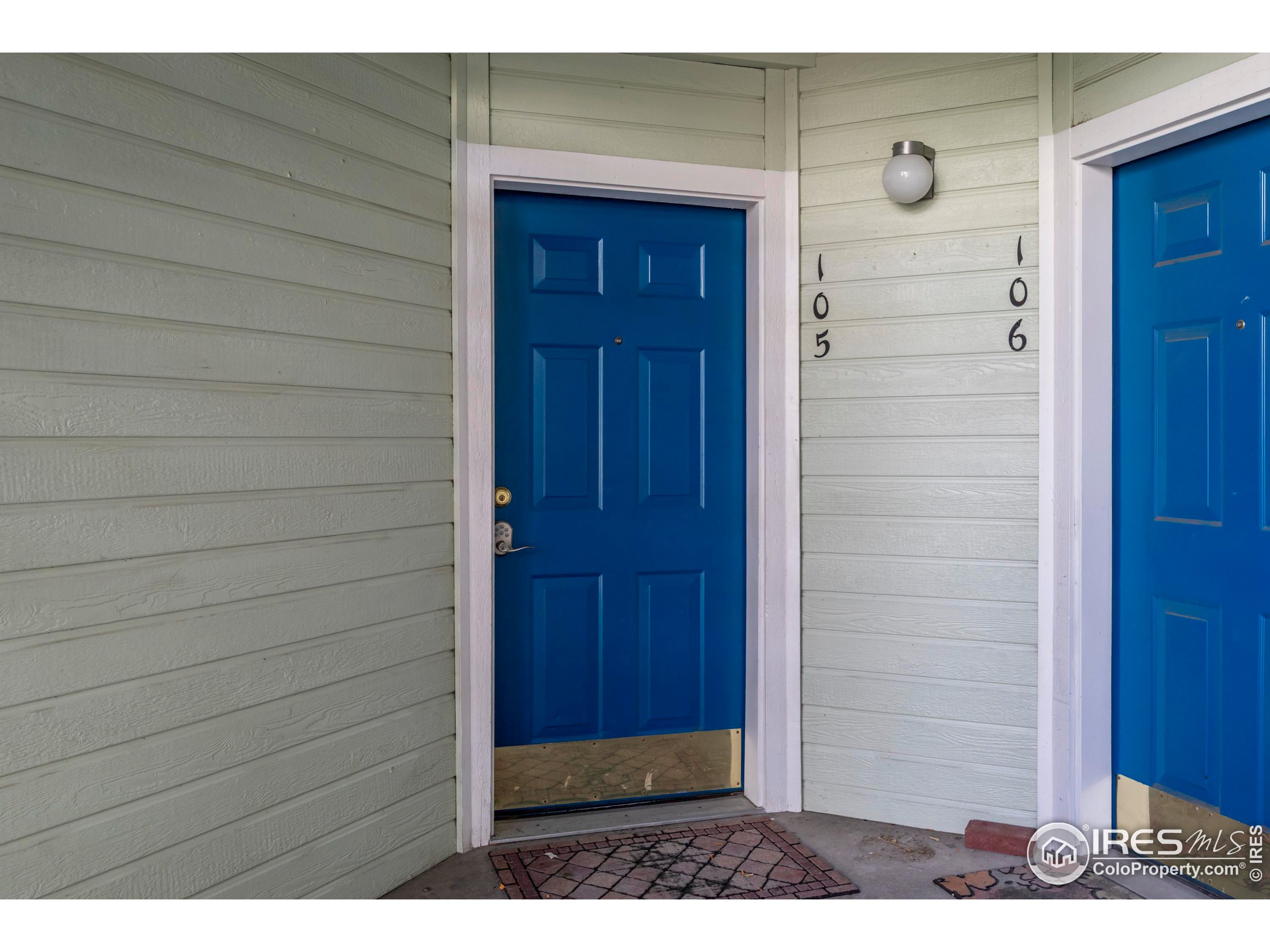 a view of wooden door