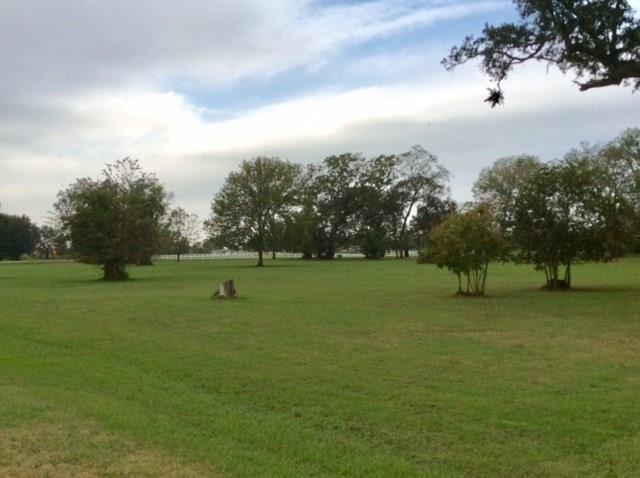 a view of a golf course with a lake