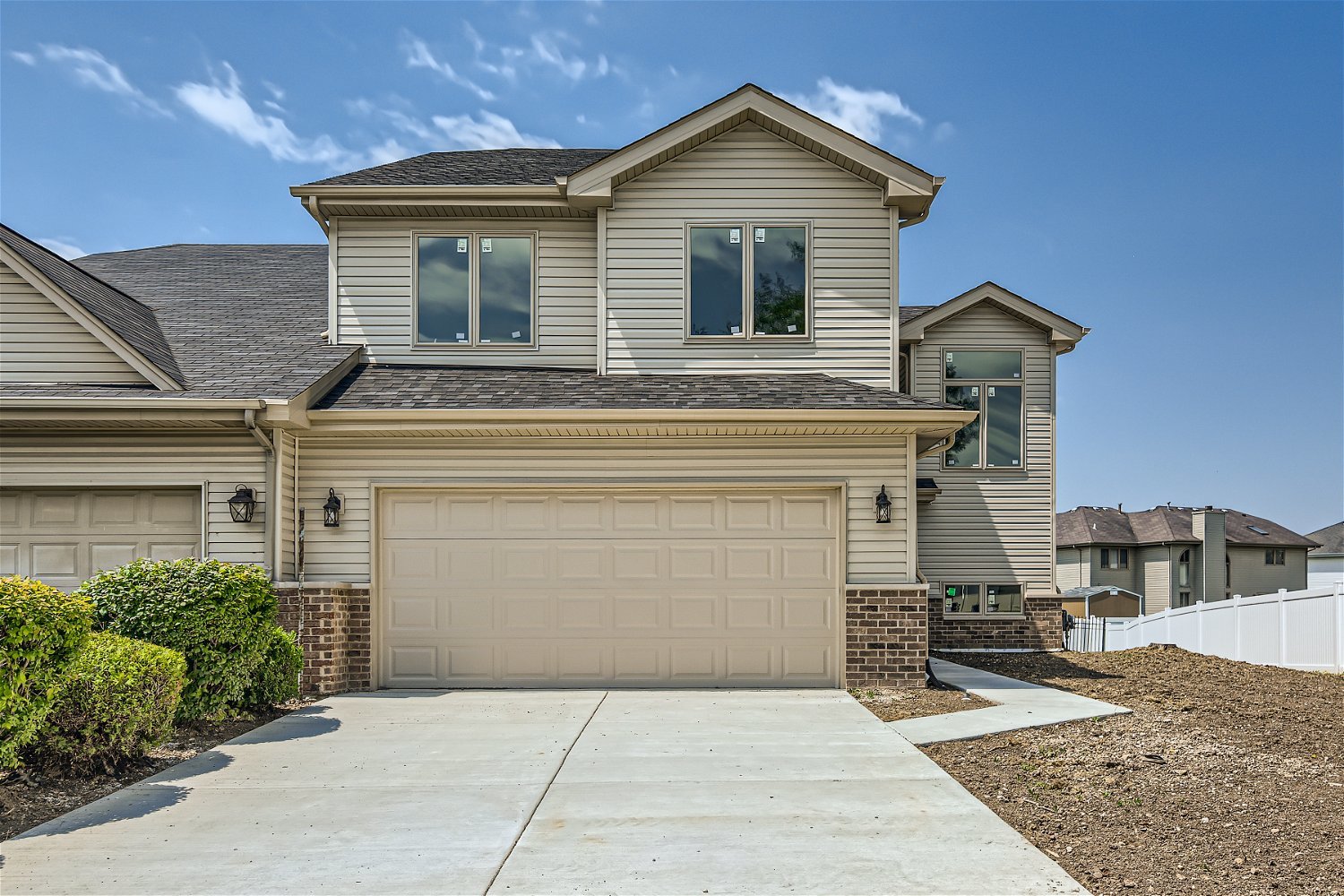 a front view of a house with entertaining space