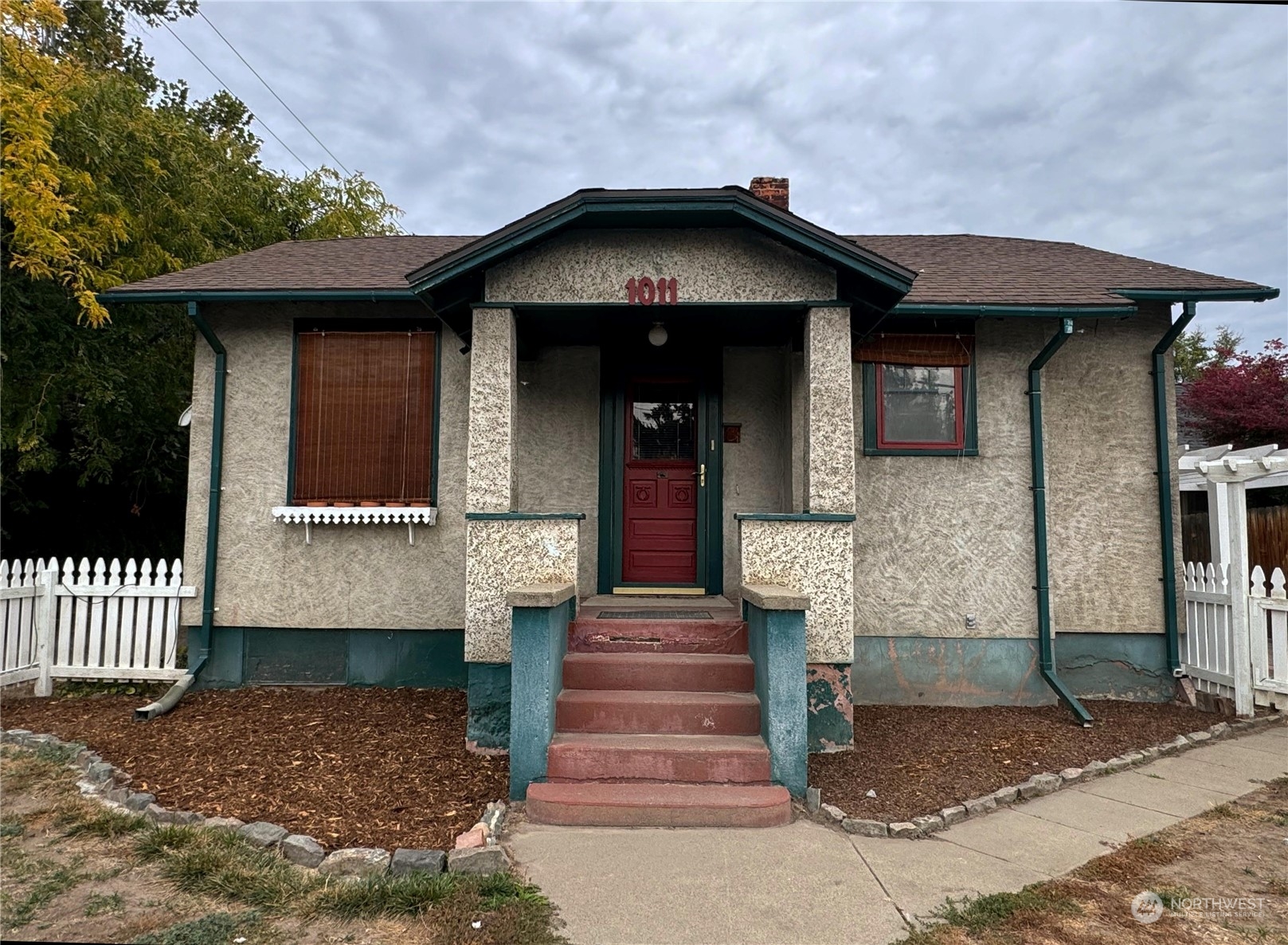 a front view of a house