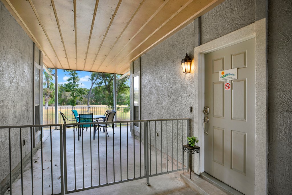 a view of a balcony