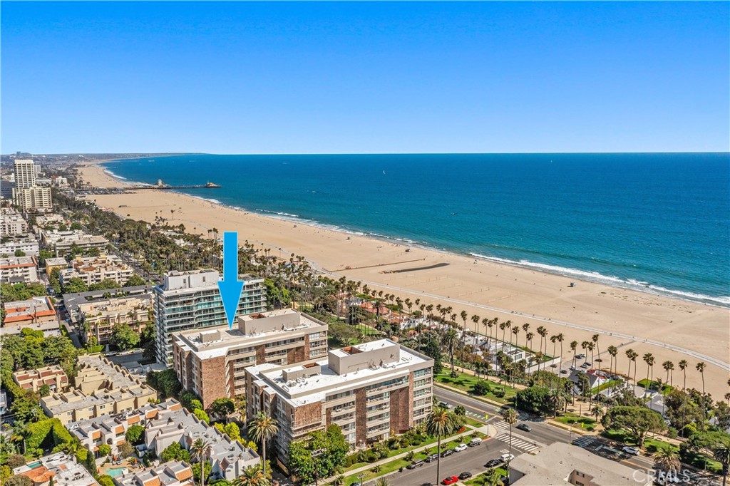 a view of a city and ocean view