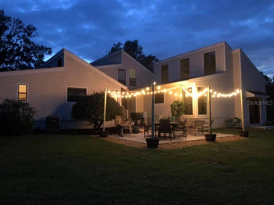 a view of a patio in front of house