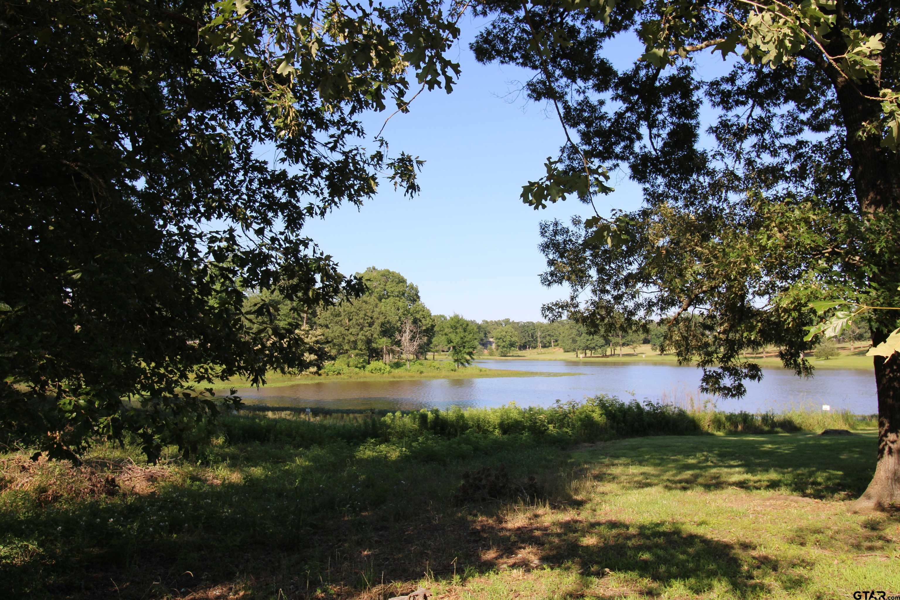 a view of lake from yard