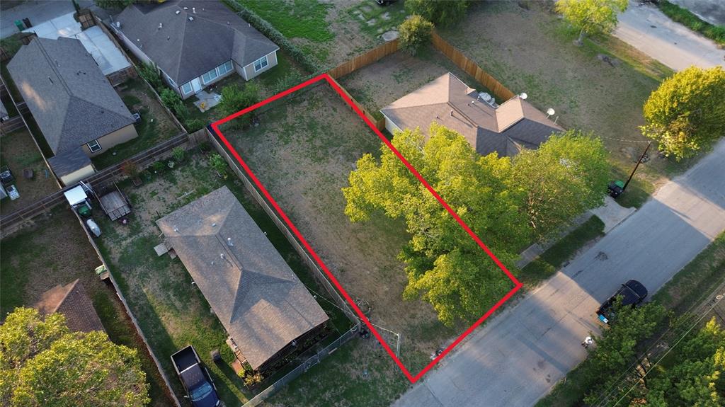 an aerial view of a house