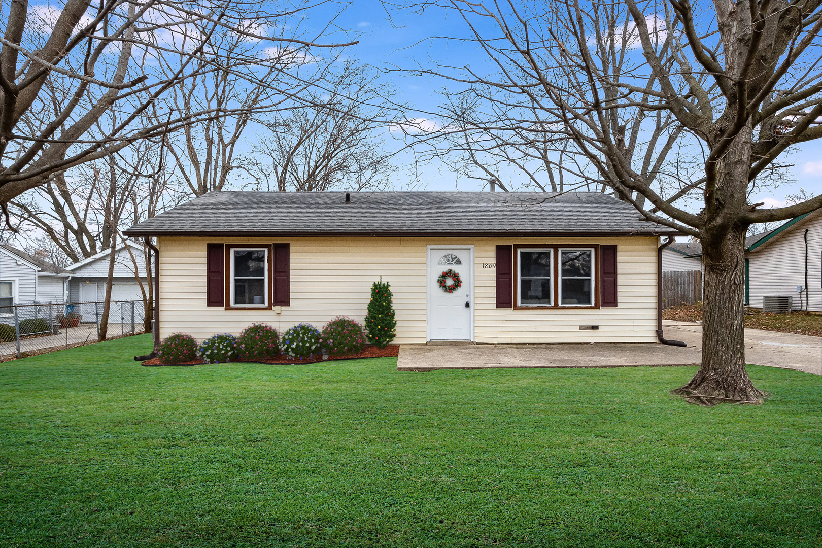 a front view of house with yard