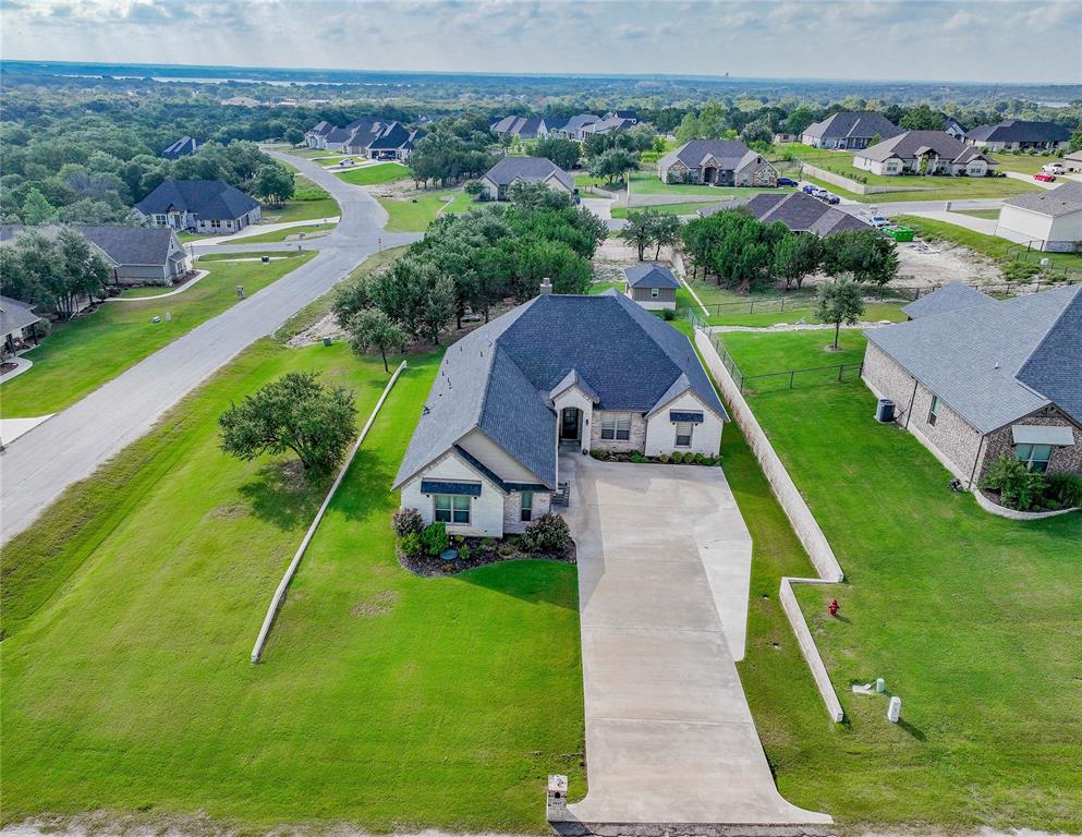 an aerial view of a house