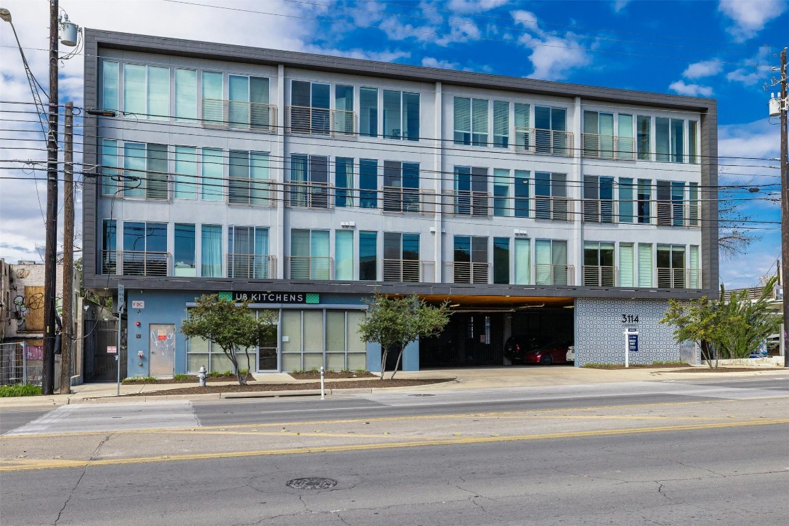 a front view of a building