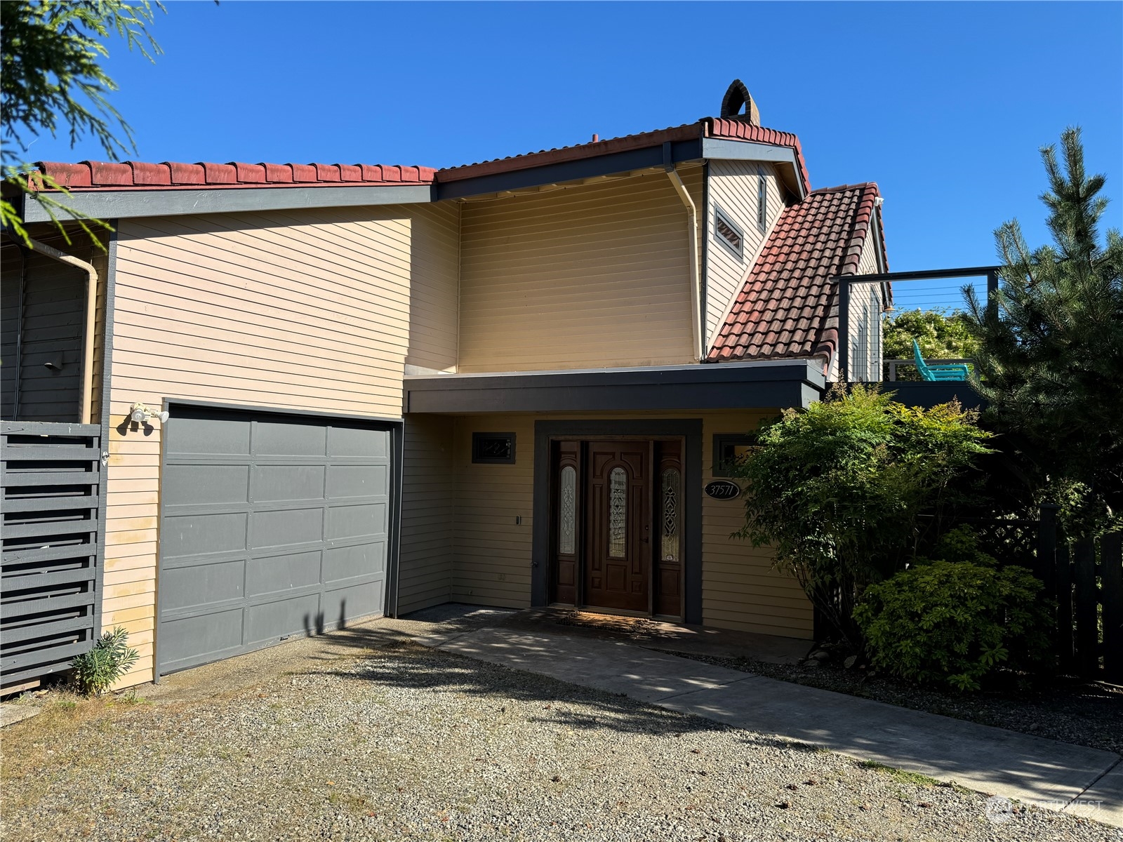 a front view of a house