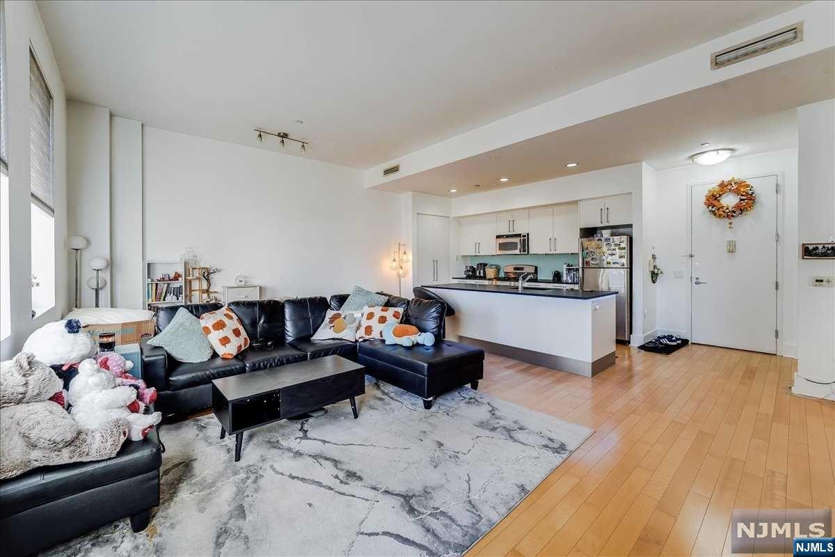 a living room with furniture and furniture