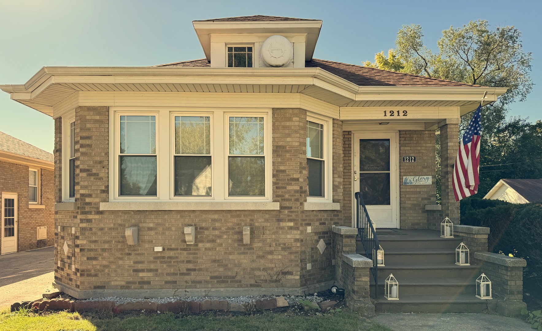 a front view of a house