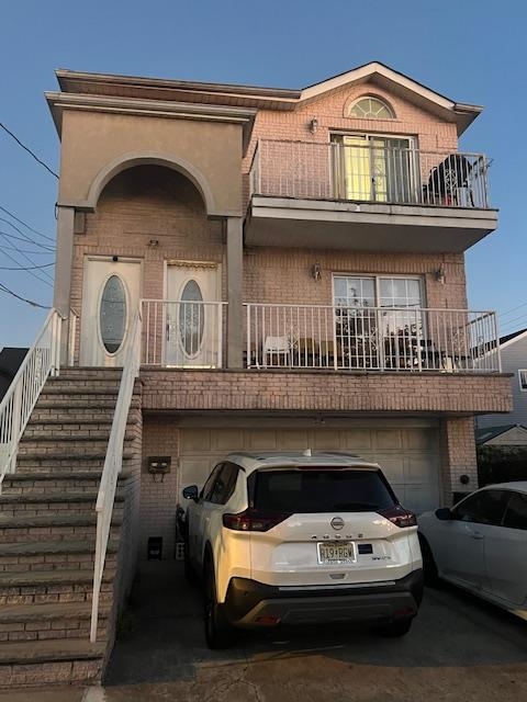 a car parked in front of a house