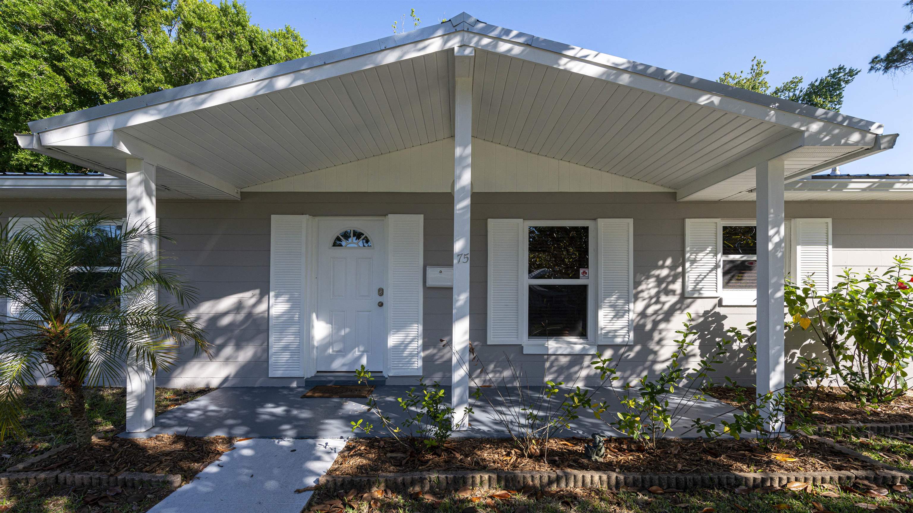 a front view of a house