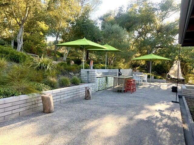 a view of outdoor space yard deck patio and outdoor kitchen